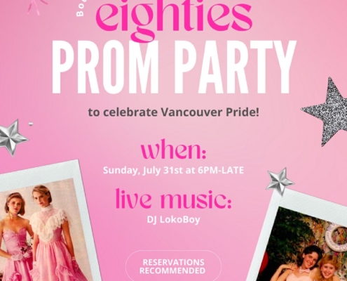 Eighties prom party to celebrate Vancouver Pride!